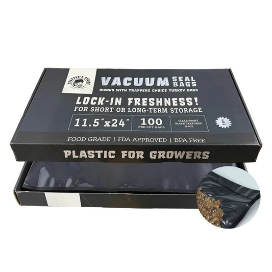 Trapper's Choice Black/Clear 5mil Vacuum Seal Bags 11.5"x24"