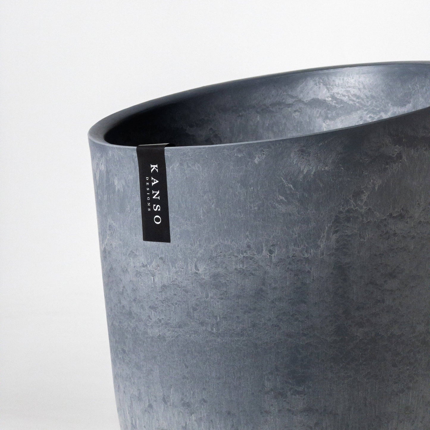Kanso Designs Funnel Tall Planter Pot- Arctic (Stonewash) 11"