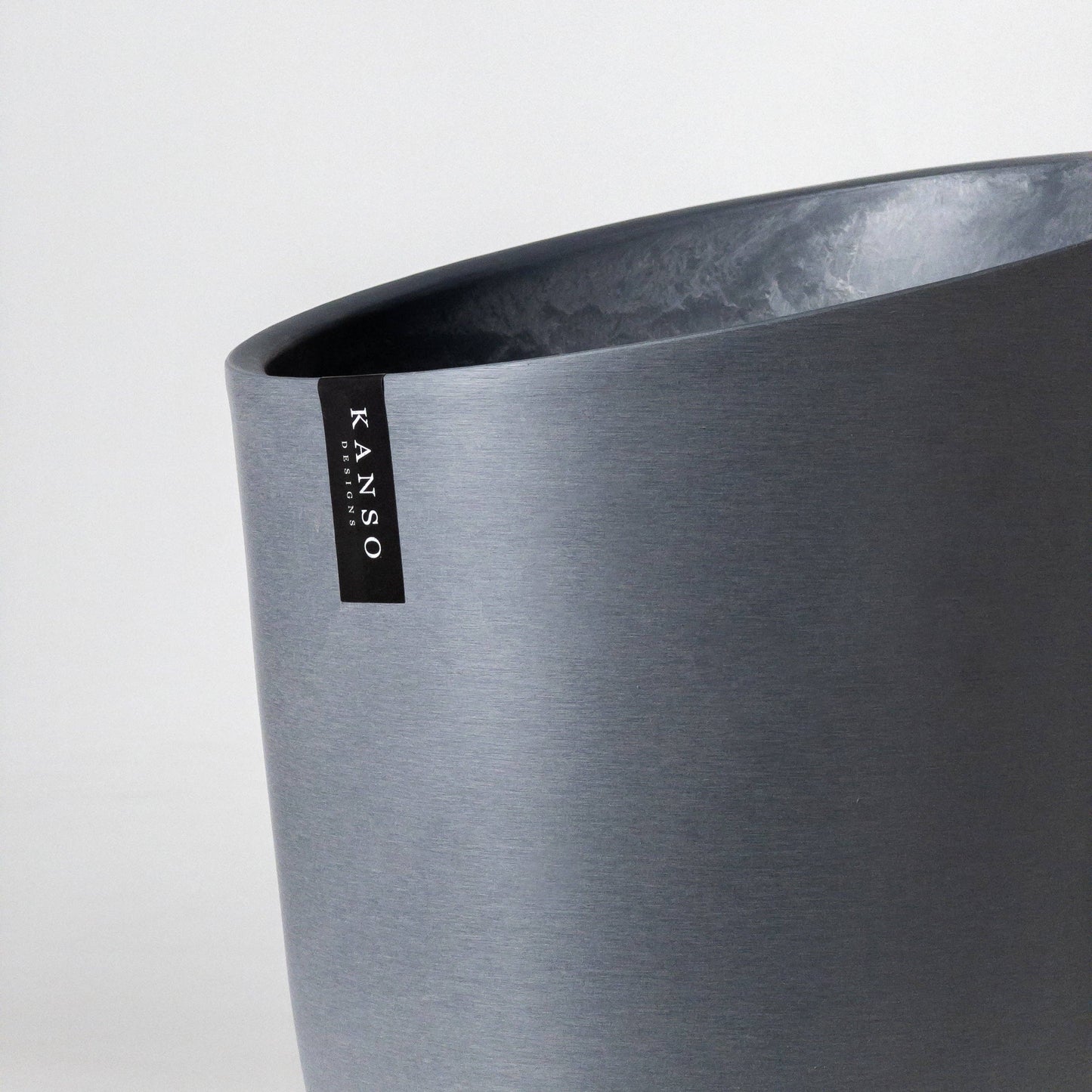 Kanso Designs Funnel Tall Planter Pot- Arctic (Stonewash) 11"