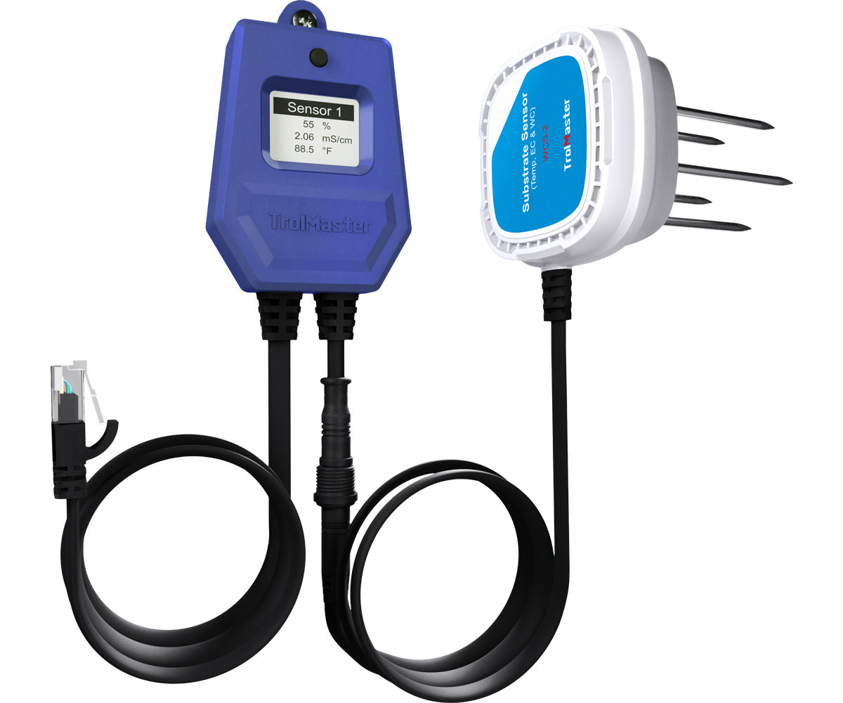 TrolMaster Soil Moisture, Temp, and EC 3-in-1 Sensor w/ Cable Set