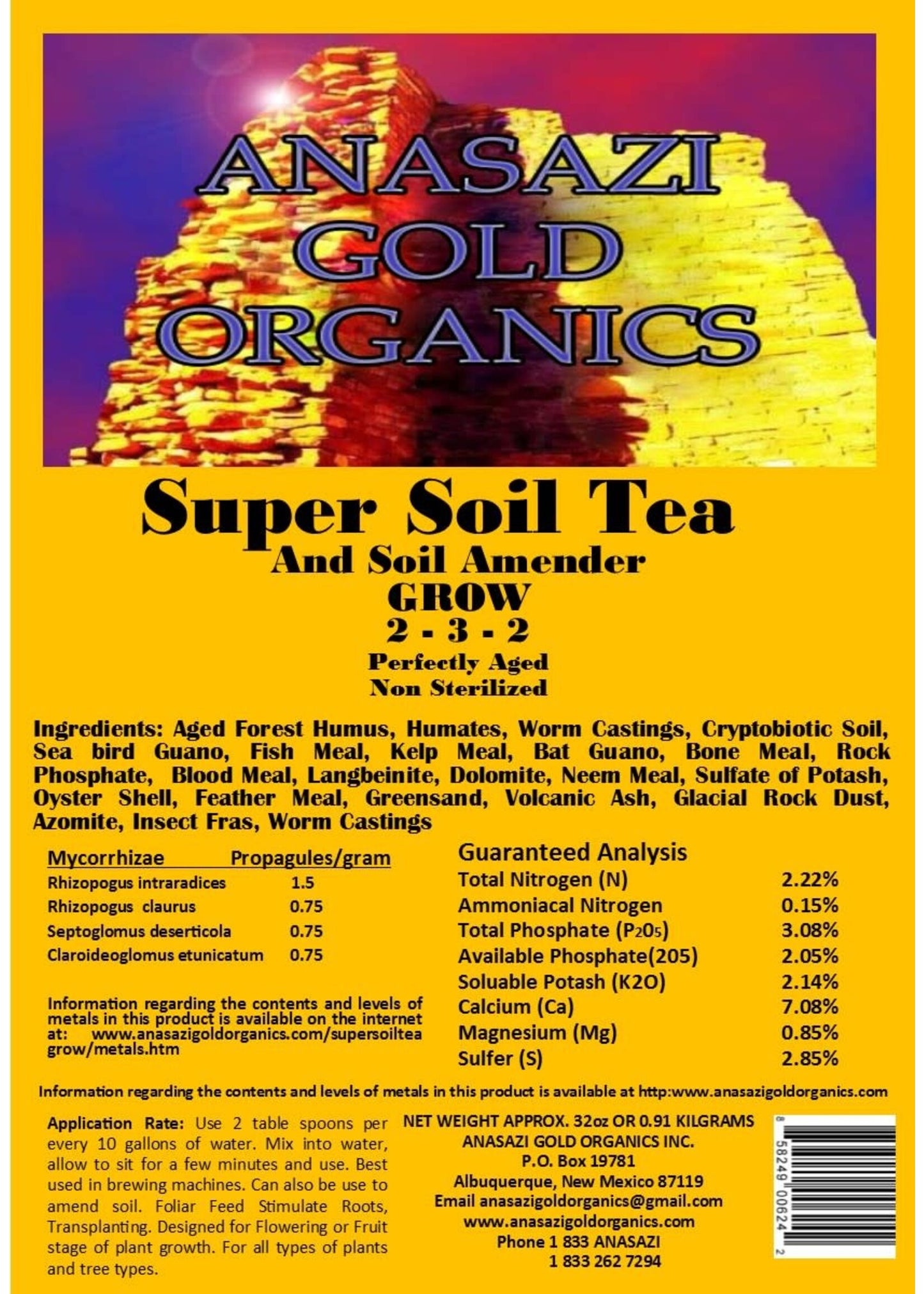 Anasazi Gold Soil Tea Grow (2Lb)