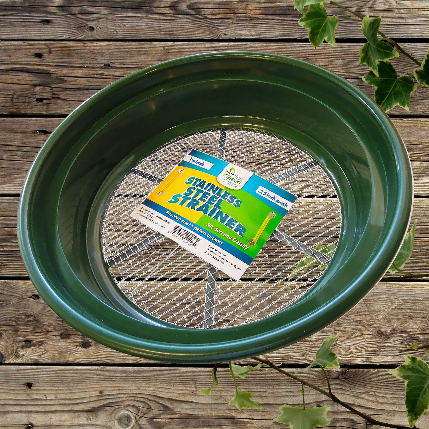 The Green Scissor Stainless Steel Strainer .125inch (1/8inch)