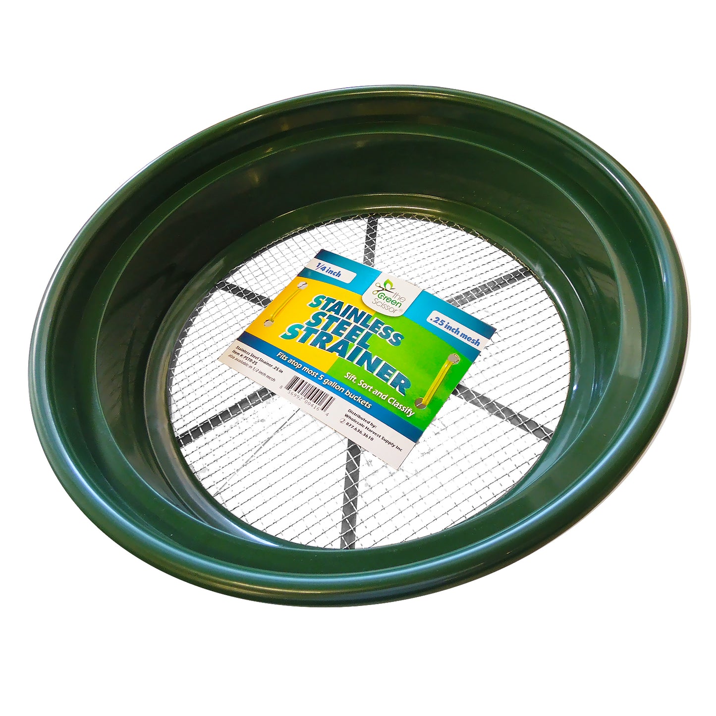 The Green Scissor Stainless Steel Strainer .25inch (1/4inch)