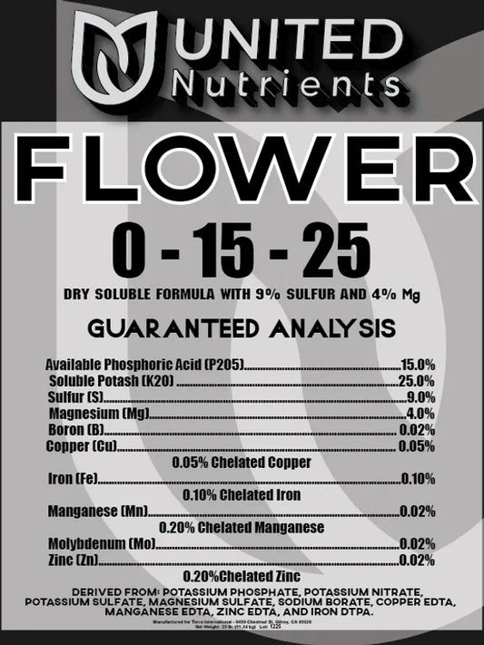 United Nutrients Flower (0-15-25) 25 LB bag