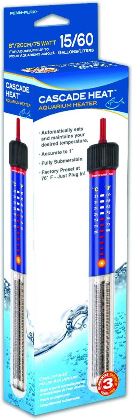 Cascade Heat Aquarium Heater – 8.5” Length – 75 Watt