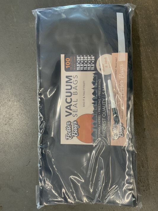 Better Bags Vacuum 11.5" x 24" Seal Bags Black/Clear