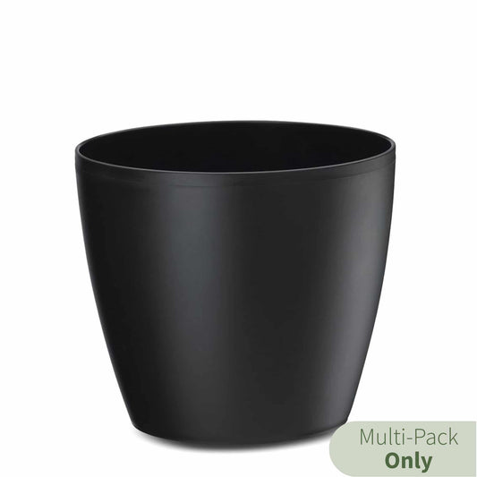 Eva Small Modern Houseplant Pot - Pack of 6: Black / 5.5" W