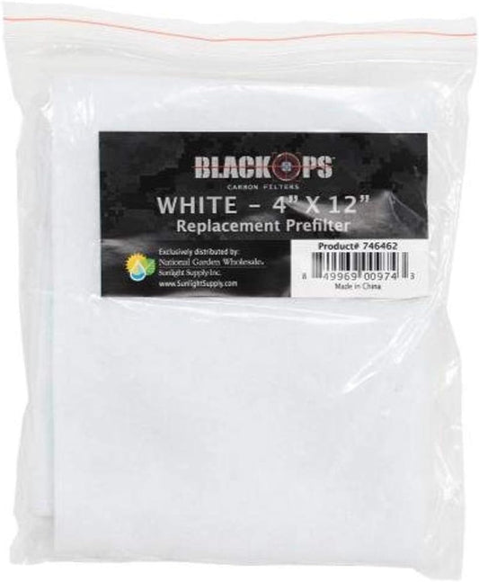 Black Ops Replacement Pre-Filter 4 x 12 (White)