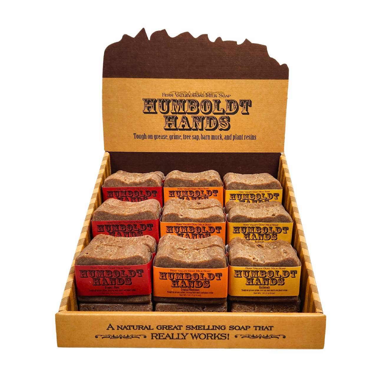 Humboldt Hands 36 Bar Display Box: 4 Classic Fragrances