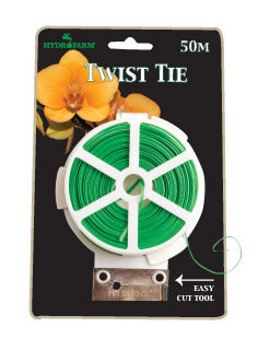 Hydrofarm Green Twist Tie 50M