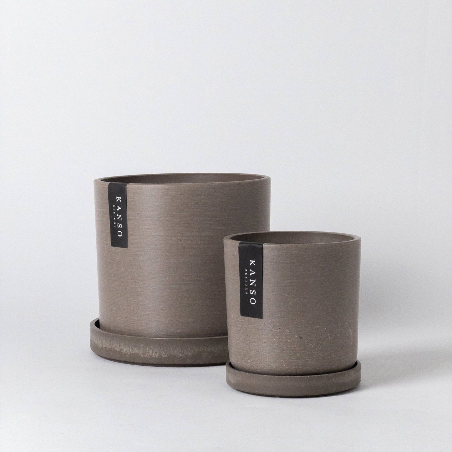 Kanso Designs Signature Planters & Saucer- Beachwood 7"