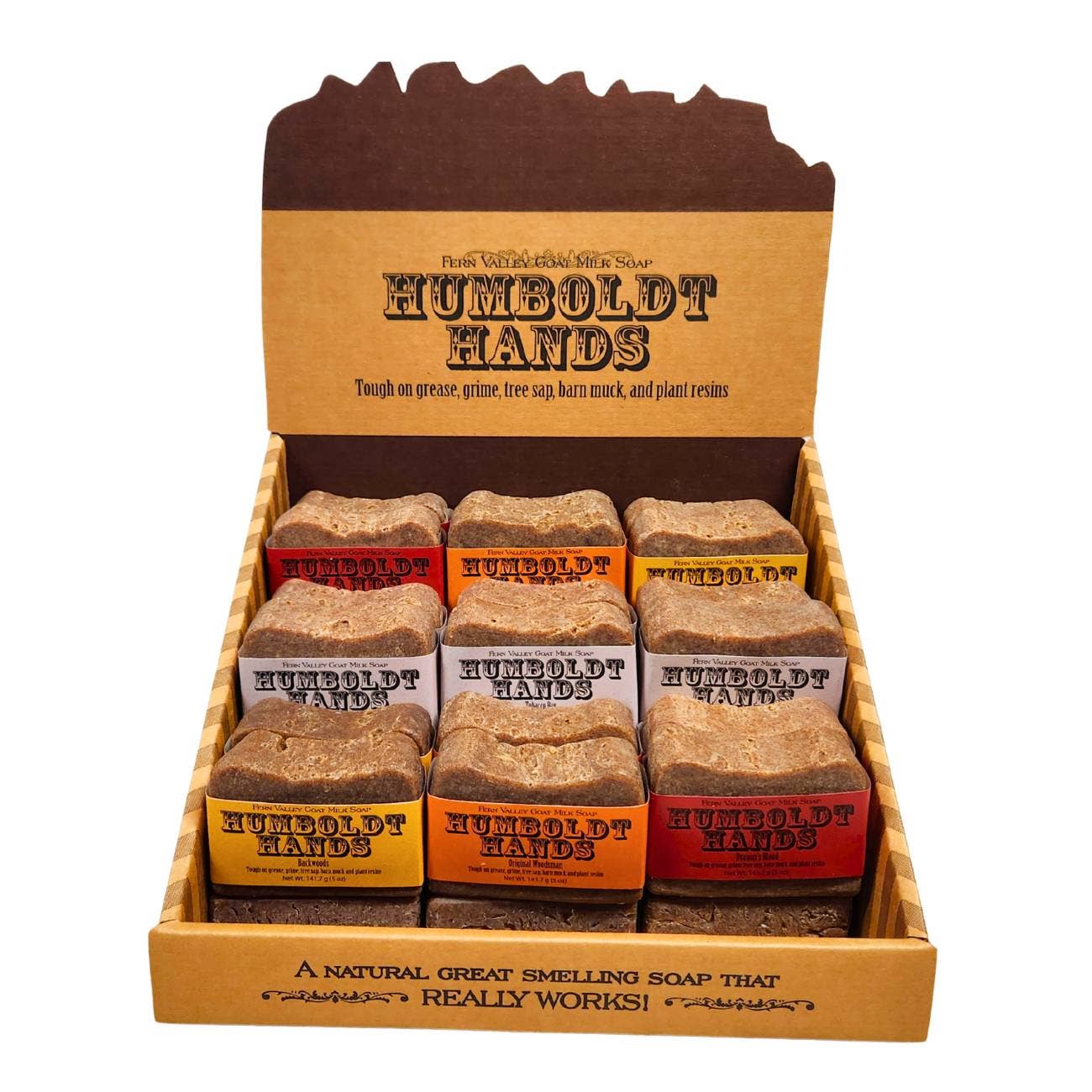 Humboldt Hands 36 Bar Display Box: 4 Classic Fragrances