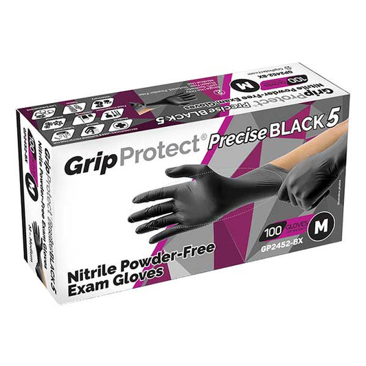Grip Protect Black Nitrile Gloves 5 mil (Large)