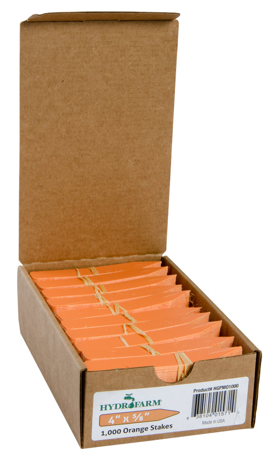 Hydrofarm Orange Plant Stake Labels 100 Pack