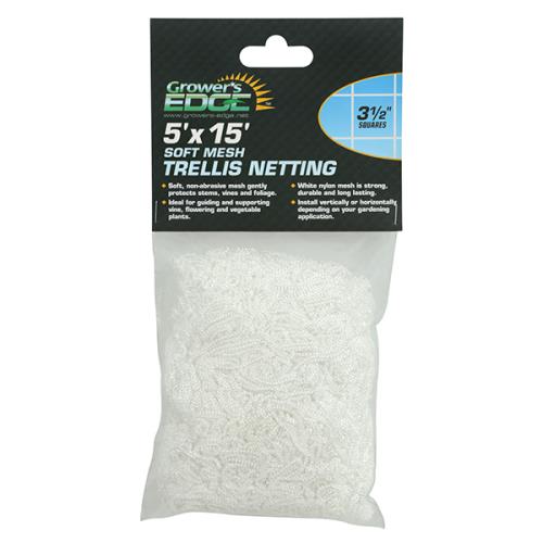 Grower's Edge Soft Mesh Trellis Netting 5'x15' (3.5” Squares)