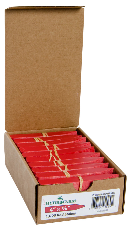 Hydrofarm Red Plant Stake Labels 100 Pack